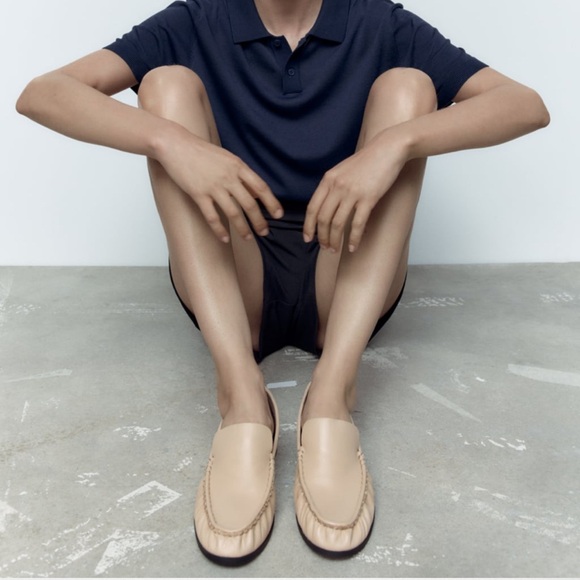 NWT Zara Leather Loafers - Picture 2 of 14